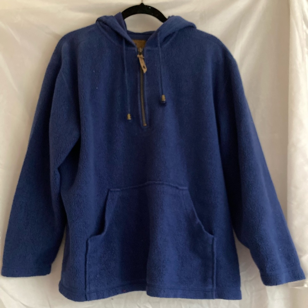 Blue Hoodie with Kangaroo Pocket by St John’s Bay, Size Large Petite